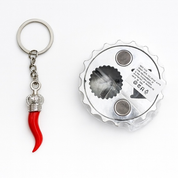 Italy Souvenir Metal Opener & Lucky Charm Keychain Set – NWT - Picture 2 of 2